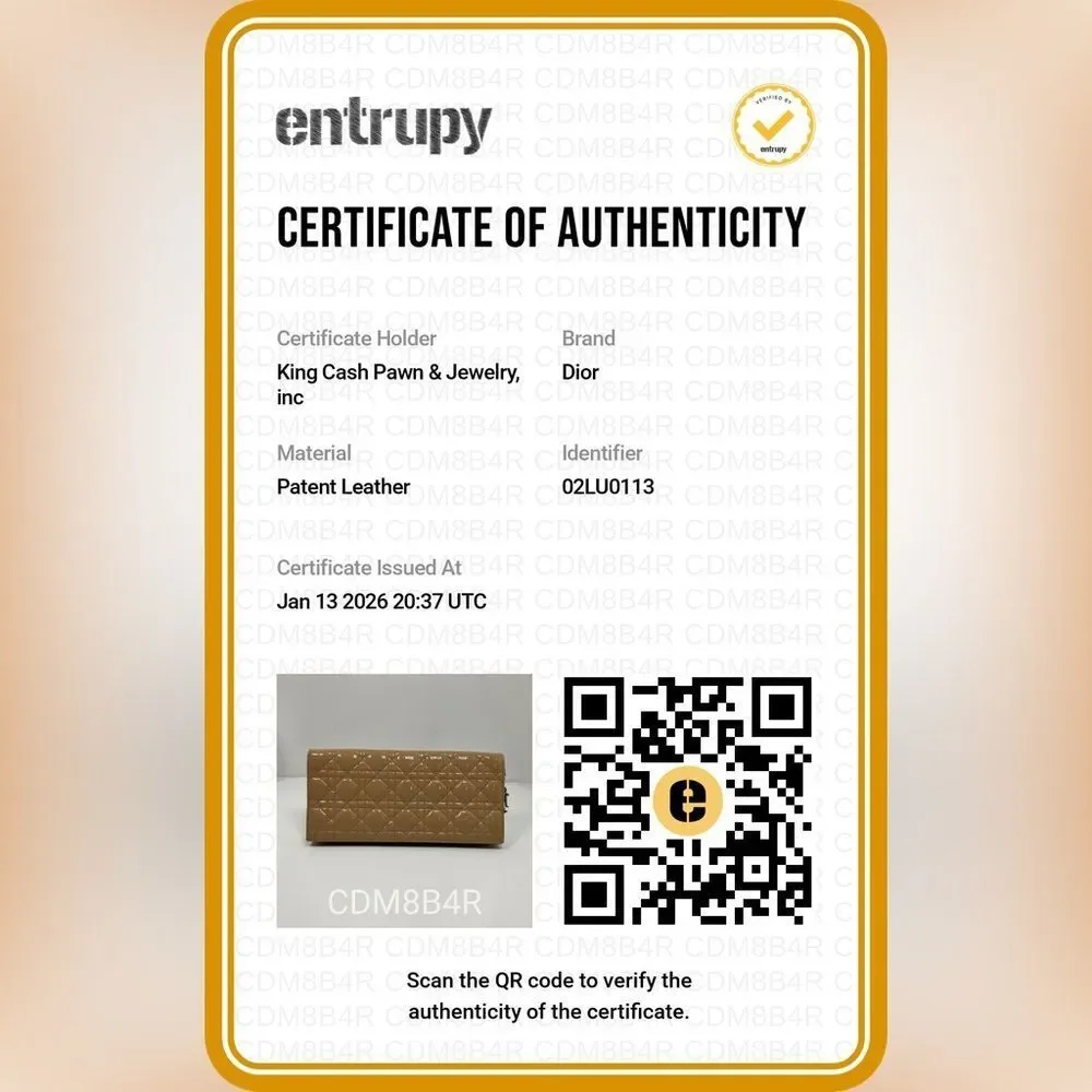 Lady Dior Clutch Patent Leather Beige - Picture 2 of 13